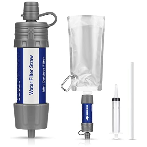 ENONEO 5000L Wasserfilter Outdoor Tragbarer Camping Wasser Filter Mini 0,01 Mikron Persönlicher Wasserfilter Survival Wasseraufbereiter Entfernt 99.99% Bakterien Cover