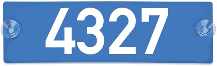 Mietwagen Ordnungsnummer Schild Kunststoff - 15x7cm - blau - mit Wunschnummer beidseitig in weiß beschriftet