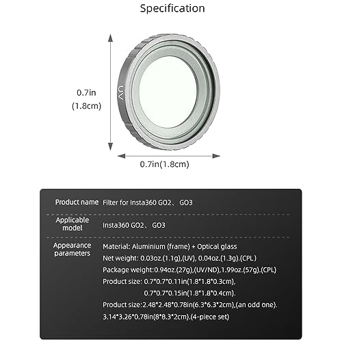 Filtre d'objectif en verre optique haute définition GO3 GO2 - 7