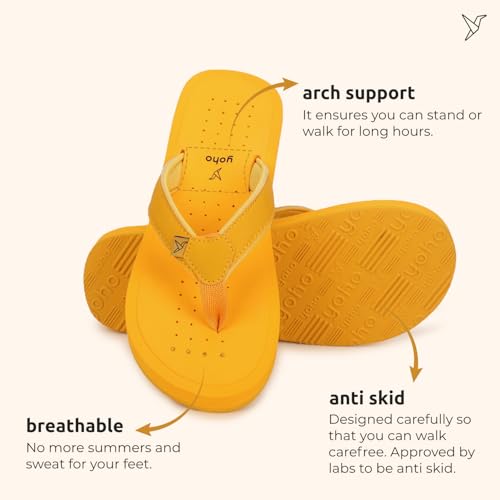 Image of YOHO ArchFlex orthopedic slippers for men | Arch support for pain relief | Soft, Anti-Skid, lightweight | comfortable padded straps flip flops for Everyday