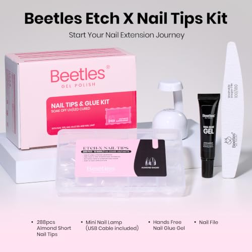 Image of Beetles Short Almond Nail Extension Kit, 288pcs Nails Tips, 12 Sizes