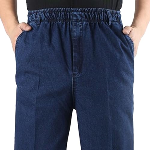 Men's Casual Straight Wide Leg Jeans Slim Fit Classic Elastic Waist Stretch Denim Pants Stylish Pants for Men2