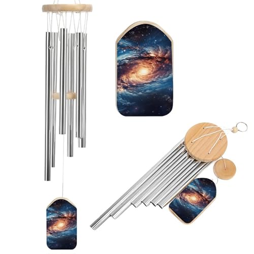 Outdoor Wind Chimes, Universe Milky Way Galaxy Printed Wind Chimes,Simple Wind Chimes,Curtain Wind Chimes for Home Decoration