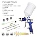 HVLP Spray Gun with Replaceable 1.4mm 1.7mm 2.0mm Nozzles Needle Cap Automotive Air Paint Sprayer Gun Kit with 600cc Capacity Cup for Car Primer,Furniture Surface Spraying,Wall Painting,Base Coatings