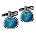 Graphics and More Medical Caduceus Symbol - EMT RN MD Round Cufflink Set - Silver