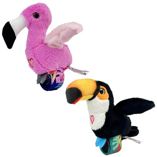 Happy Yappers 2 Pack Toucan & Flamingo Interactive Slap Bracelet Birds