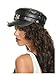 WDIRARA Women's Rivet PU Leather Beret Hat Fashion Caps Punk Rock Gothic Hats Metal Black One-Size