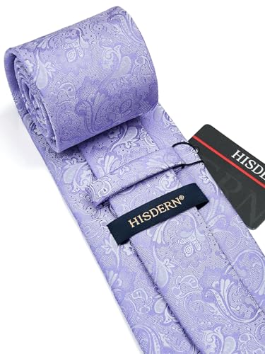 Image of HISDERN Ties for Men Paisley Floral Tie Handkerchief Classic Woven Business Formal Necktie and Pocket Square Set Wedding