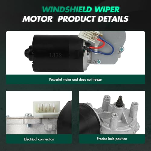 Image of SCITOO Front Windshield Wiper Motor Replacement for 1990-1991 for for 100,1990-1991 for for 100,1990-1991 for for 200 Wiper Motor 251955119;191955113A 5 Pins