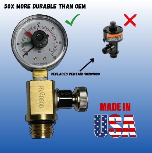 RV40600 Brass Manual Air Relief Valve Assembly Replacement for Most Pentair Filters: Replaces 98209800, 98209803