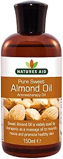 Natures Aid Almond Oil, Pure, Sweet Almond Oil, Massage Oil, Suited to Dry, Sensitive Skin, 150 ml (Pack of 1)