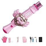 Pocoiau Automatische Seifenblasenmaschine, Seifenblasenpistolen mit Nebel für Kleinkinder, Kinder, beleuchtete Hochzeits Requisiten, Seifenblasenmaschine für Kleinkinder