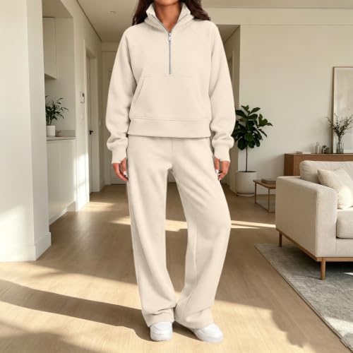 2 Piece Sets for Women Mock Neck Sweatshirt Elastic Waist Joggers Pants - image 6