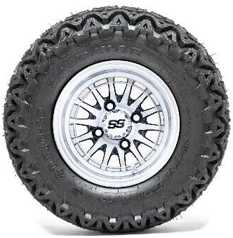 Miniatura 2 de GTW 10 Inch Golf Cart Wheels and Tires Combo  GTW Medusa MachinedBlack Wheels on 20x10-10 Predator All Terrain Tires  Set of 4