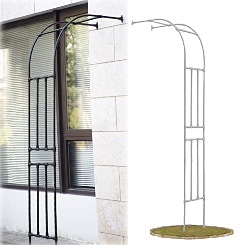 Arco de boda de metal resistente a la intemperie, enrejado de jardín para rosas trepadoras y plantas, elegante diseño de medio lado, soporte resistente para eventos al aire libre y bodas Arco de boda de metal resistente a la intemperie, enrejado de jardín para rosas trepadoras y plantas, elegante diseño de medio lado, soporte resistente para eventos al aire libre y bodas