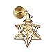 Rebirth Copper Moravian Star Wall Lights Lighting丨Modern Wall Lamps with Diamond Shape Glass Shade丨Wall Mount Light Fixtures for Bedroom Corridor Aisle Staircase Entrance丨Brass Finish