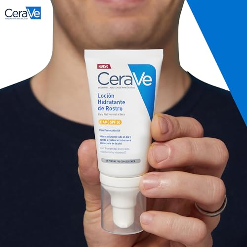 Miniatura 5 de CeraVe, Loción Hidratante de Rostro SPF 50, Para Piel Normal a Seca, Hidratación y Alta Protección Contra los Rayos UVB/UVA, Enriquecida con Ceramidas, 52ml