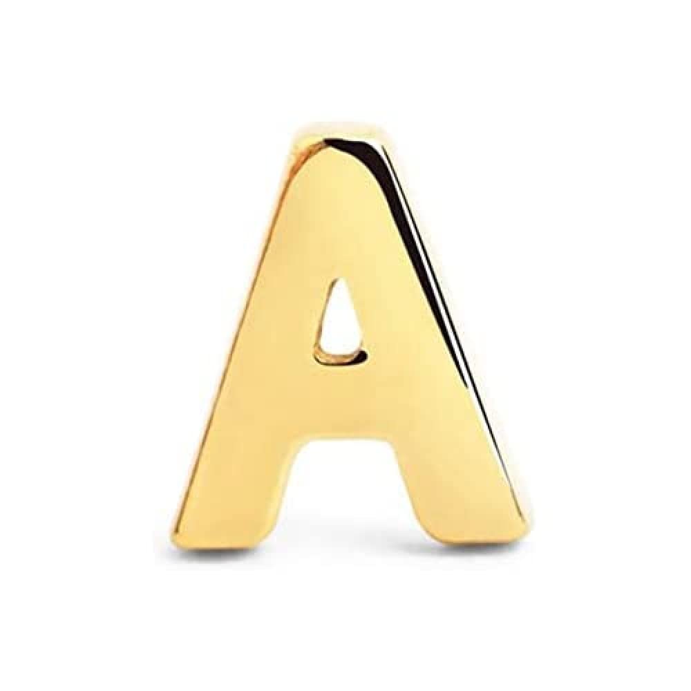 SINGULARUPendiente Suelto Letter - Pendiente en Plata de Ley 925 con Acabado Baño de Oro de 18 Kt. - Cierre Tuerca a Presión - Pendiente Suelto - Joyas para Mujer
