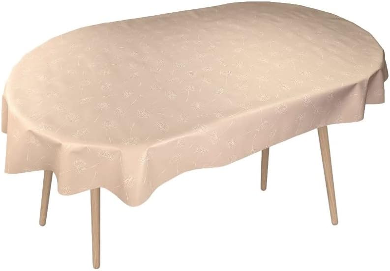 Karina Home Oval Wipe Clean Tablecloth Megan Pink Vinyl PVC 180cm x