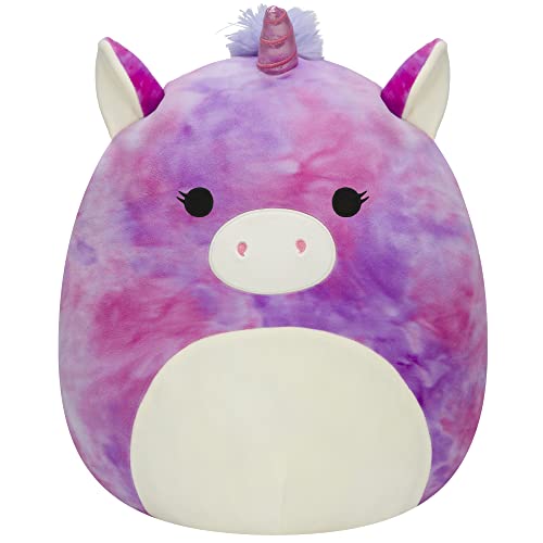 Image of Squishmallows Original 14-Inch Lola Purple and Pink Tie-Dye Unicorn - Large Ultrasoft Official Jazwares Plush