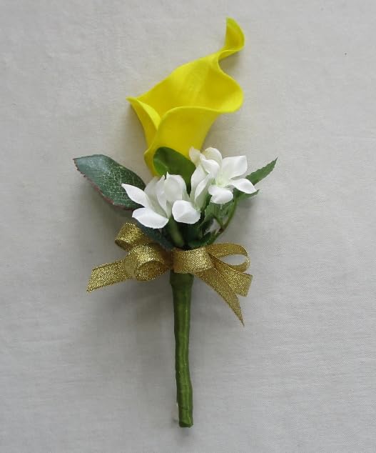 Amazon|ウエディングブーケ/ブライダル/造花 黄色のカラーブートニア Amazon|ウエディングブーケ/ブライダル/造花 黄色のカラーブートニア