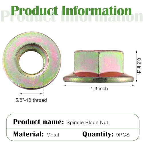 Spindle Blade Nut Dimensions