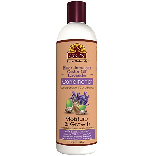 OKAY | Black Jamaican Castor Oil & Lavender Conditioner | For All Hair Types & Textures | Moisturize, Strengthen & Regrow Hair | With Argan Oil | Free of Sulfate, Silicone & Paraben | 12 oz