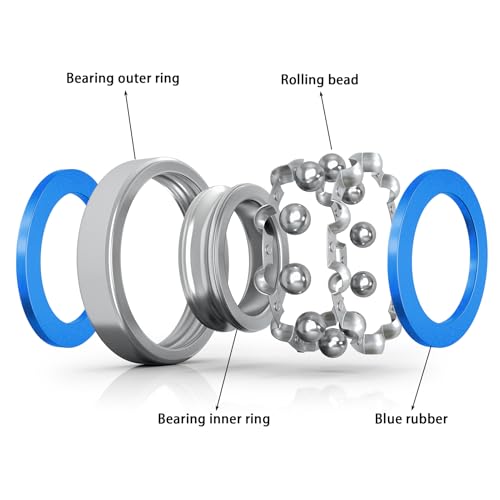 Image of 10pcs MR115-2RS Ball Bearings - Miniature Deep Groove Ball Bearing Double Blue Rubber Sealed Chrome Steel for RC Cars /Planes /Drone /Robotics and Small Electric Motors(5x11x4mm)