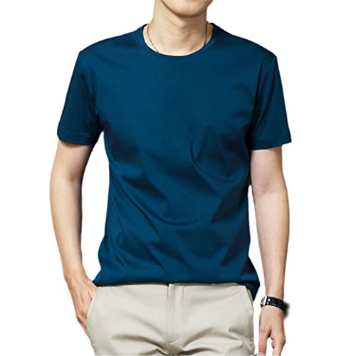 T-shirt en soie glacée haut de gamme col rond pour homme
