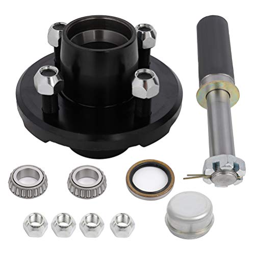 SCITOO 2000lb Trailer Hub with Brake Drum fits 4 on 4 Bolt Pattern L44649 x L44649 Bearing