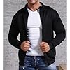 LAOARA Men's Cardigans Full Zip Up Sweatshirt with Pockets No Hood Zipper Jumper Lightweight Tops Black 3XL #3