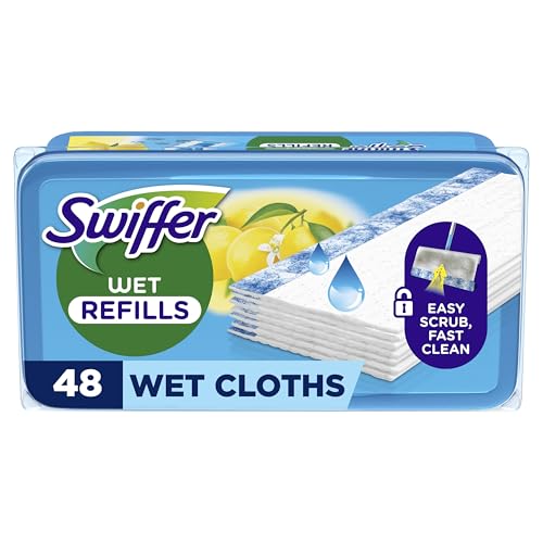 Swiffer Panni Lavapavimenti Per Scopa con Con Una Fresca Profumazione D’Aria Aperta x48, Per Una Pulizia Semplice E Rapida