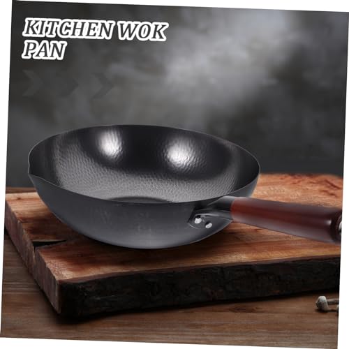 Wok tradicional antiadherente de hierro forjado para cocina miniatura 6