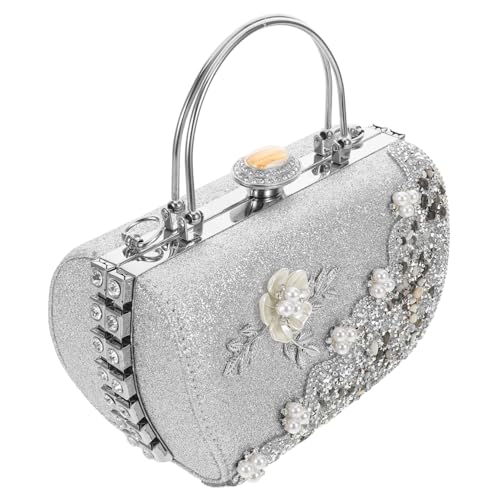 Pochette avec Fleurs Métalliques Kombiuda pour Accessoiriser une Robe de Cocktail