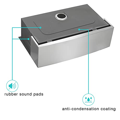 Jassferry Apron Front Farmhouse Kitchen Sink 16-Gauge Stainless Steel 33-Inch Rounded Curved Undermount Farm Sink With Single Bowl Bottom Grid, 33" X 21" X 10" #TOP6