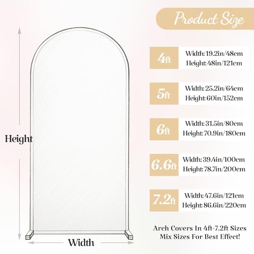 Funda para arco de fondo Ivory 7.2FT para bodas miniatura 5