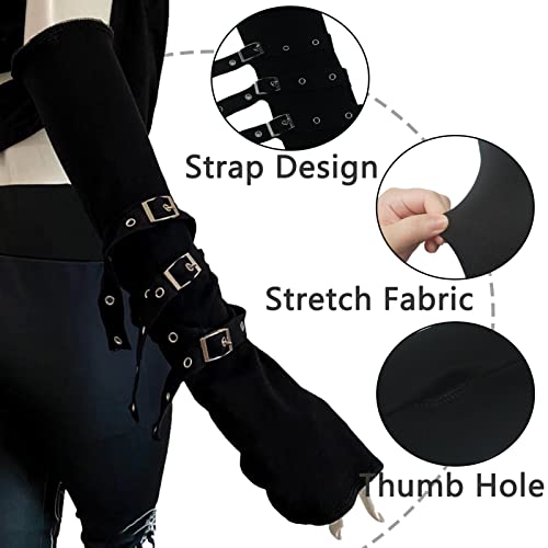 Mangas largas para el codo góticas ajustables para evitar rozaduras en cosplay 5