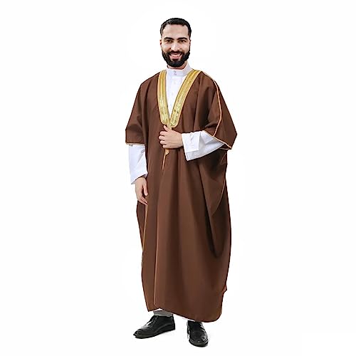 East West Souk Men's Abaya (Bisht) - Cloak Arab Dress (Coffee)