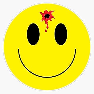 Smiley Face Bullet Hole Sticker Bumper Sticker Vinyl Decal 5"
