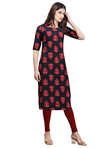 Image of Pinkmint Women's Crepe Digital Print Straight Kurta