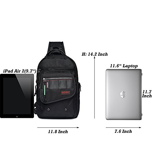 NICGID Sling Bags, Chest Shoulder Backpacks Crossbody Purse Outdoor Chest Bag Travel Backpack for Men Women