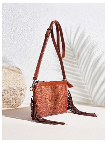 SweatyRocks Women's Small Crossbody Bags Vintage Fringe Purses Western Tassel Shoulder Bag2