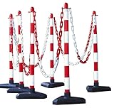 Moravia Kettenständer-Set Guarda rot-weiß (Kettenständer, Kunststoffkette, Verbindungsglieder, Einhängehaken) 17516146