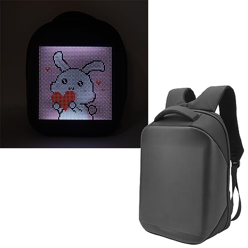 LED Backpack Motorcycle Backpack with 64x64 Screen BT APP Programmable USB Powered Colorful LED Display Large Laptop Bag (64x64 Screen) DIY Travel