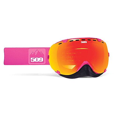 509 Aviator Snowmobile Goggles Pink Fire Mirror Clear Tint Lens