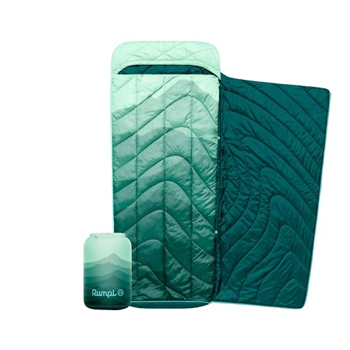 Rumpl Wrap Sack 20-Degree Sleeping Bag for Adaptable 3-Season Comfort, Cascade Fade