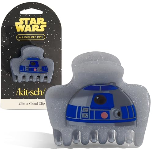 Kitsch x Star Wars R2-D2 Glitter Medium Hair Clip for Women Whimsical Galaxy-Inspired Claw Clip | Recycled Plastic Strong Secure Grip | Hair Accessories for Girls 1pc