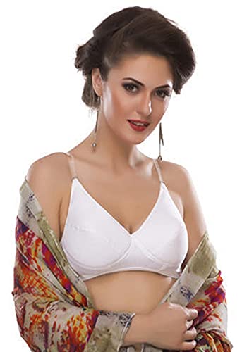 Presents Pure Cotton Wire Free White Bra for Summers