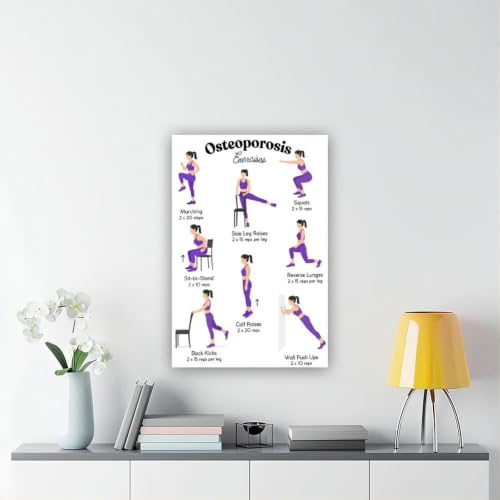 Poster plan d'exercice ostéoporose toile 30x45 cm pour mur salon - 6