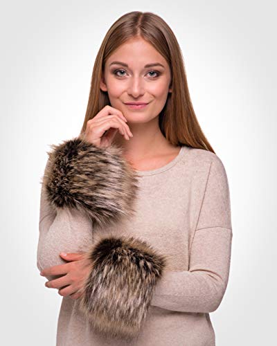 Futrzane Classic Cuffs - Faux Fur Cuffs for Wrists - Womens Coats Furry Warmers2